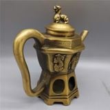  Ấm Đồng Diện Phật Nắp Tỳ Hưu trang trí sưu tầm BKMECN-9714 