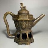  Ấm Đồng Diện Phật Nắp Tỳ Hưu trang trí sưu tầm BKMECN-9714 