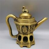  Ấm Đồng Diện Phật Nắp Tỳ Hưu trang trí sưu tầm BKMECN-9714 