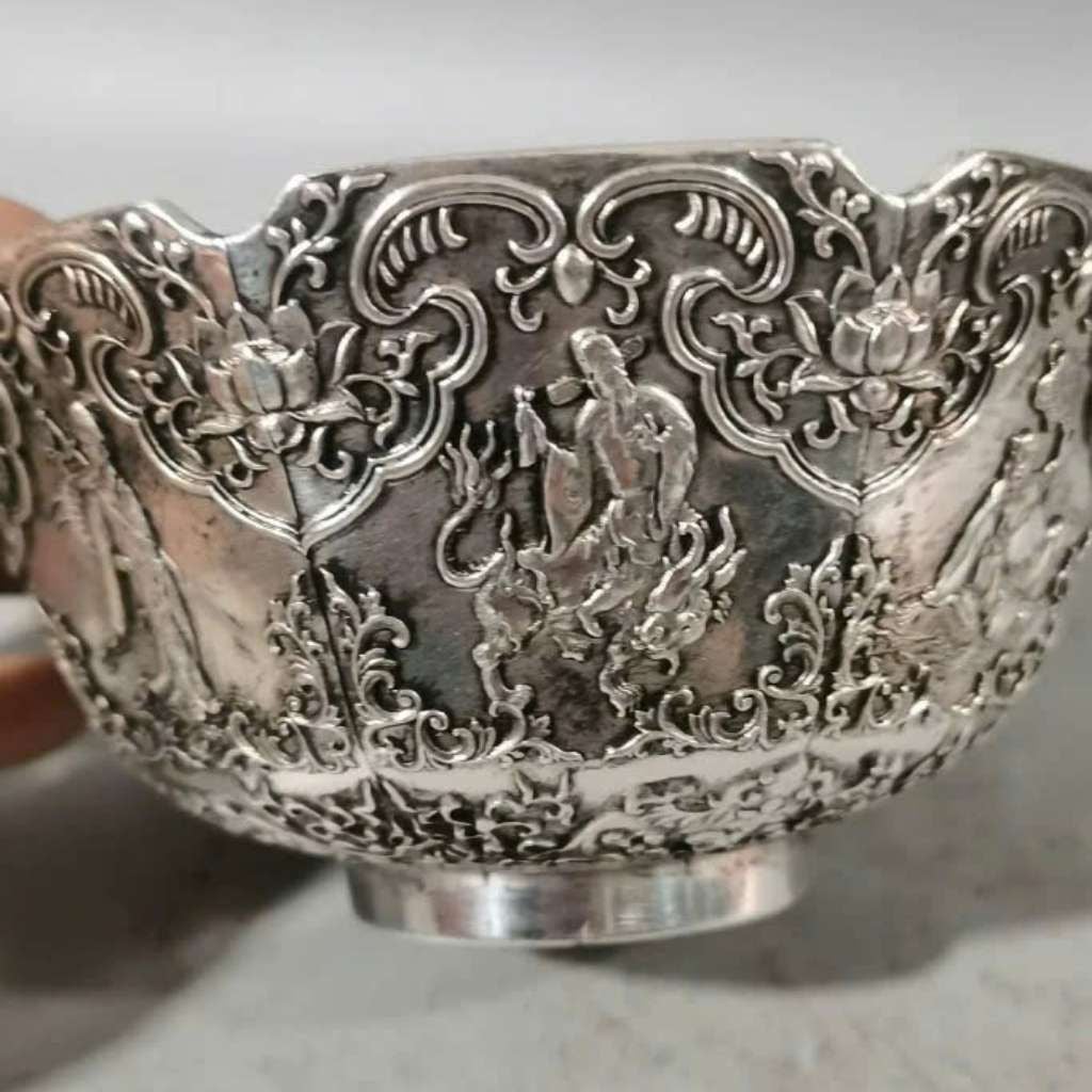  Bát Đồng Mạ Bạc Bát Tiên Quá Hải BKMECN-9718 