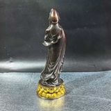  Tượng Phật Bà Quan Âm Đứng Đài Sen Bằng Đồng BKMECN-9722 