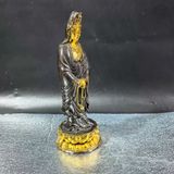  Tượng Phật Bà Quan Âm Đứng Đài Sen Bằng Đồng BKMECN-9722 