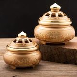  Lư Hương Đồng Thau Đỏ Chạm Chữ Phật BKMECN-9726 