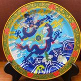  Đĩa Cảnh Đồng Pháp Lam Họa Tiết Rồng Xanh BKMECN-9729 