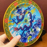  Đĩa Cảnh Đồng Pháp Lam Họa Tiết Rồng Xanh BKMECN-9729 