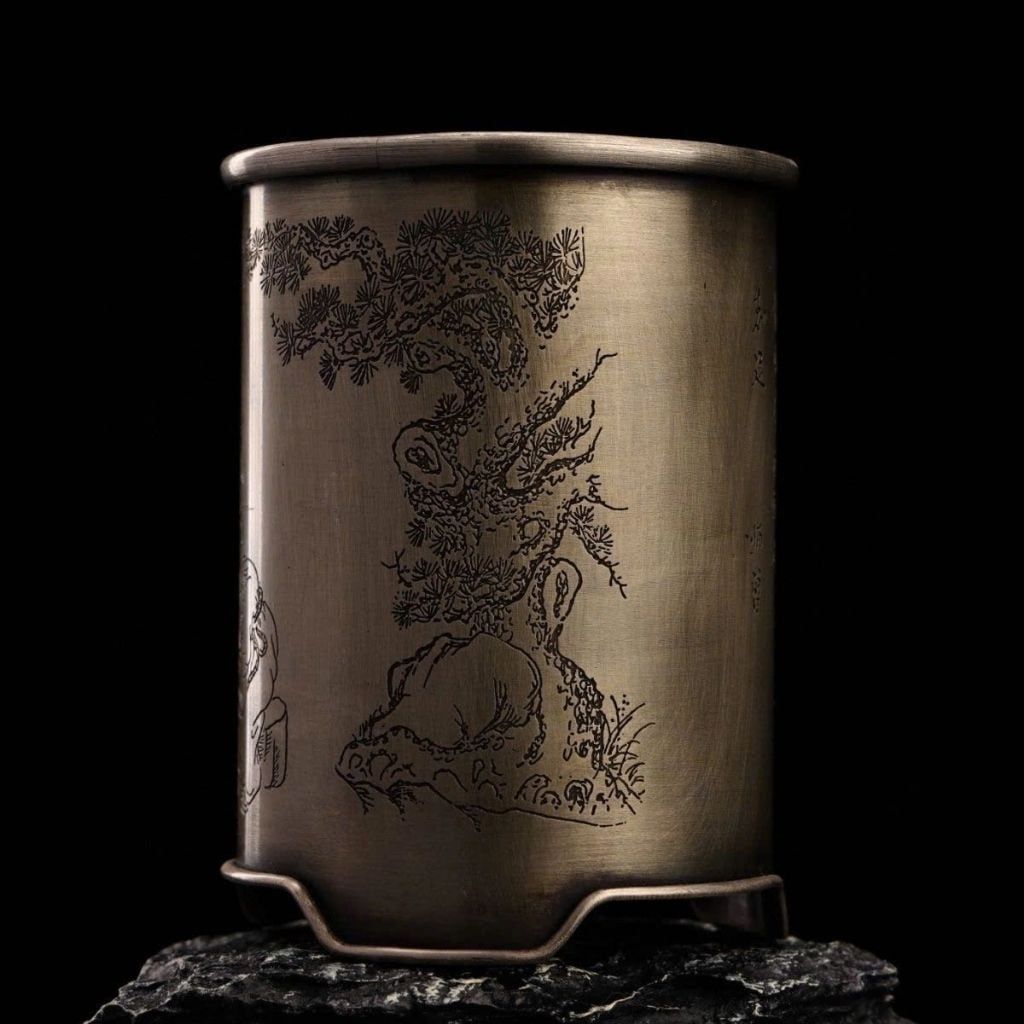  Lọ Đồng Chạm Bát Tiên & Thư Pháp Cổ BKMECN-9731 