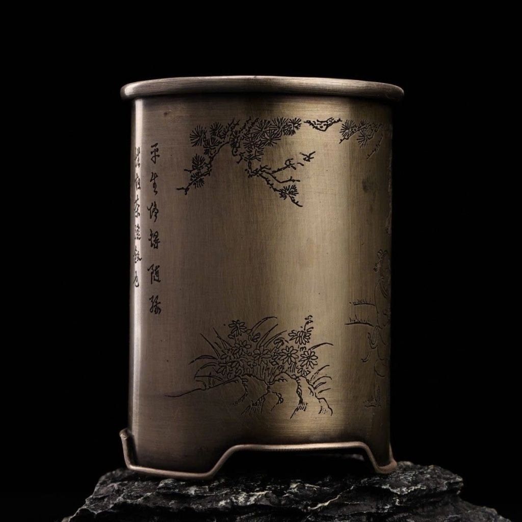  Lọ Đồng Chạm Bát Tiên & Thư Pháp Cổ BKMECN-9731 