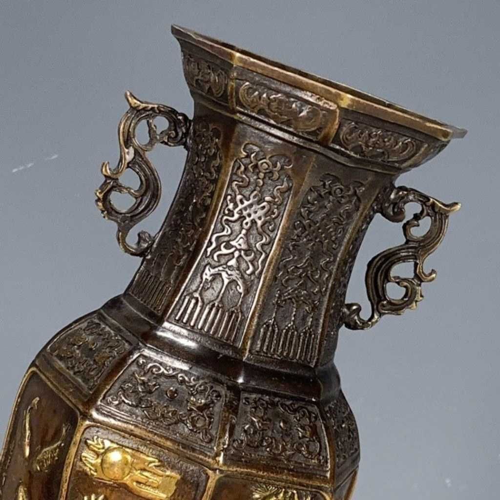  Bình Đồng Nguyên Chất Mạ Vàng Giả Cổ BKMECN-9734 