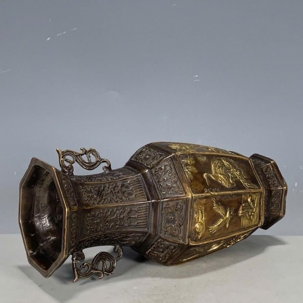  Bình Đồng Nguyên Chất Mạ Vàng Giả Cổ BKMECN-9734 