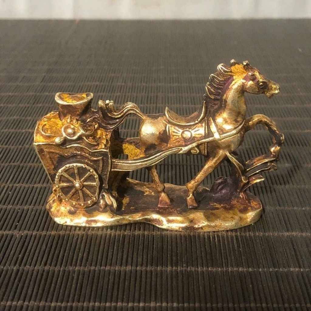  Tượng Ngựa Đồng Tài Lộc Mạ Vàng BKMECN-9736 