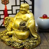  Tượng Phật Di Lặc Ngồi Đế Tiền Cầm Hũ Tài Lộc BKMECN-9739 