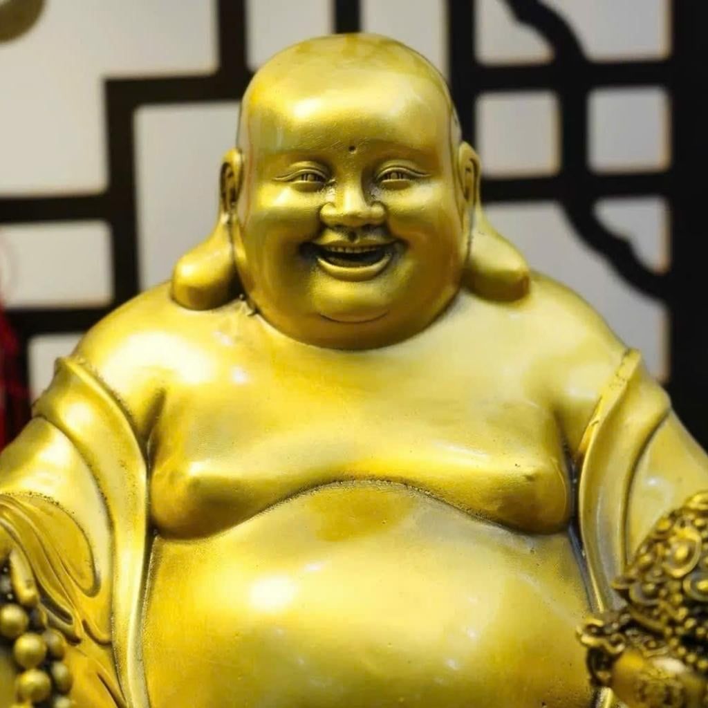  Tượng Phật Di Lặc Ngồi Đế Tiền Cầm Hũ Tài Lộc BKMECN-9739 