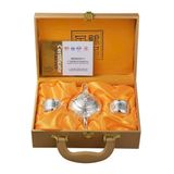  Bộ Ấm Chén Mạ Bạc Chạm Khắc Chữ “Phúc” BKMECN-9741 