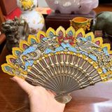  Quạt Đồng Trang Trí Khảm Long Phụng Trình Tường BKMECN-9747 