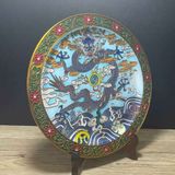  Đĩa Thưởng Rồng Chạm Pháp Lam Cổ Đẹp BKMECN-9754 