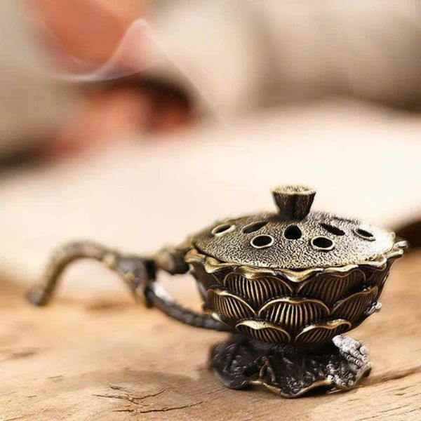  Lư Xông Trầm Đài Sen Đồng Cổ Độc Đáo BKMECN-9757 