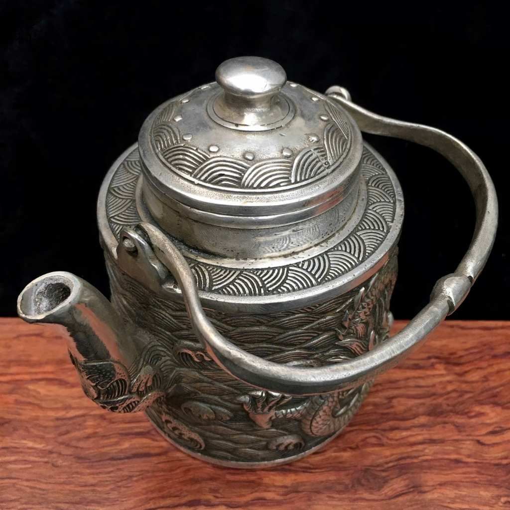  Ấm Tích Đồng Long Cuốn Thủy Đẹp BKMECN-9762 