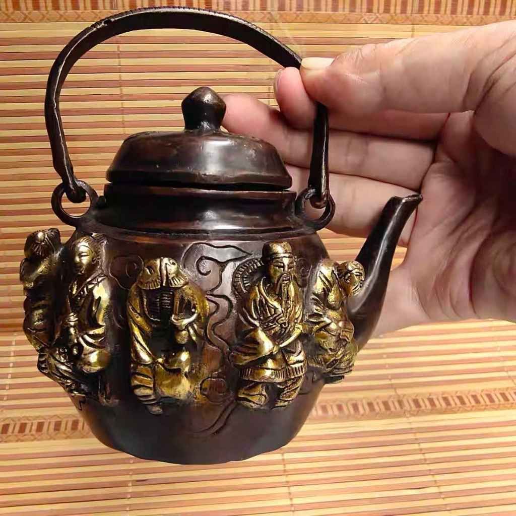  Ấm Đồng Bát Tiên Quá Hải Sưu Tầm BKMECN-9764 