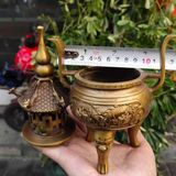  Lư Hương Đồng Hình Tháp Chạm Rồng Nổi BKMECN-9773 