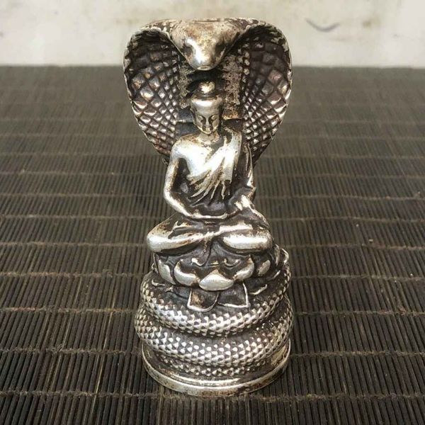  Tượng Phật Thích Ca Mạ Bạc Tọa Đài Sen BKMECN-9775 