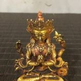  Tượng Phật Quan Âm Tứ Thủ Mạ Vàng Cổ BKMECN-9776 