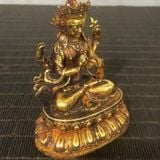 Tượng Phật Quan Âm Tứ Thủ Mạ Vàng Cổ BKMECN-9776 