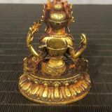  Tượng Phật Quan Âm Tứ Thủ Mạ Vàng Cổ BKMECN-9776 