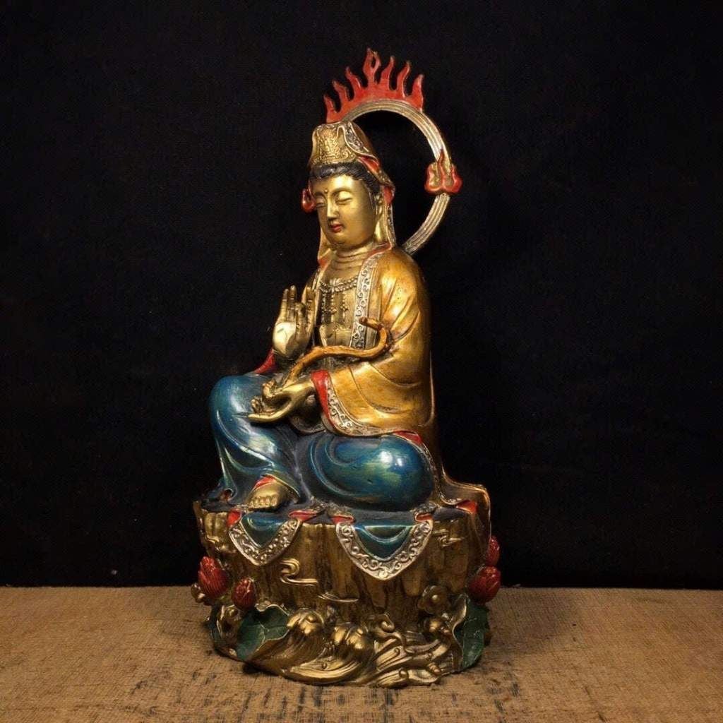  Tượng Quan Âm Ruyi Bằng Đồng Phong Thủy Cao Cấp BKMECN-9778 