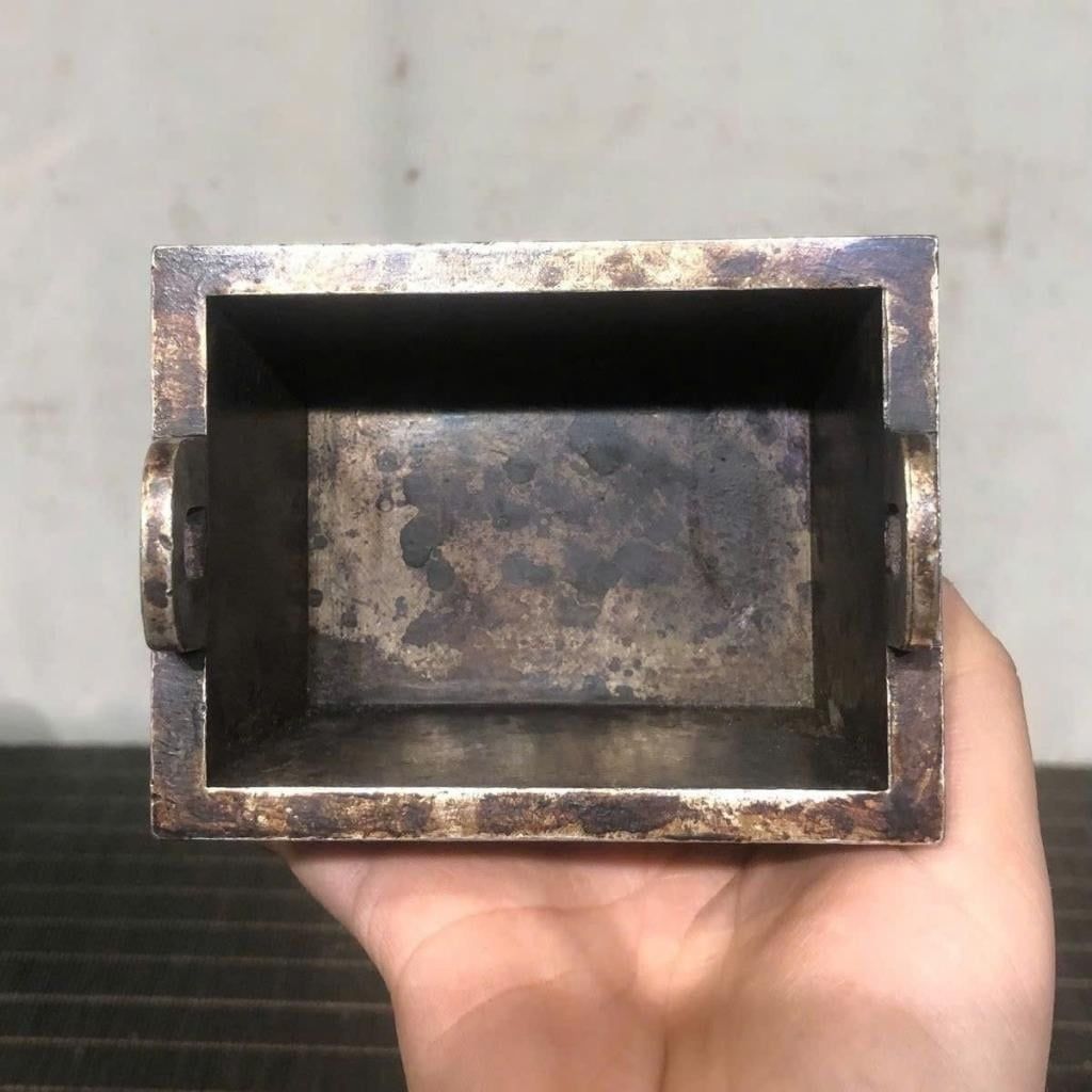  Lư Hương Đồng Mạ Bạc Họa Tiết Rồng Phong Thủy BKMECN-9784 