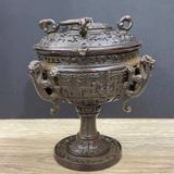  Lư Trầm Đồng Đỉnh Rồng Cổ Sưu Tầm BKMECN-9787 