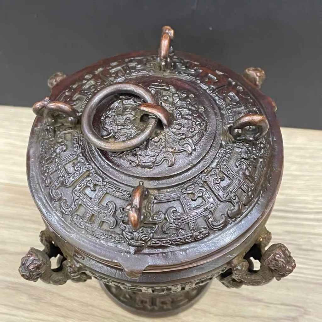  Lư Trầm Đồng Đỉnh Rồng Cổ Sưu Tầm BKMECN-9787 