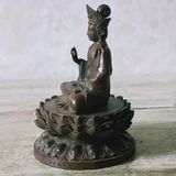  Tượng Phật Quan Âm Bồ Tát Ngồi Đài Sen Bằng Đồng BKMECN-9790 
