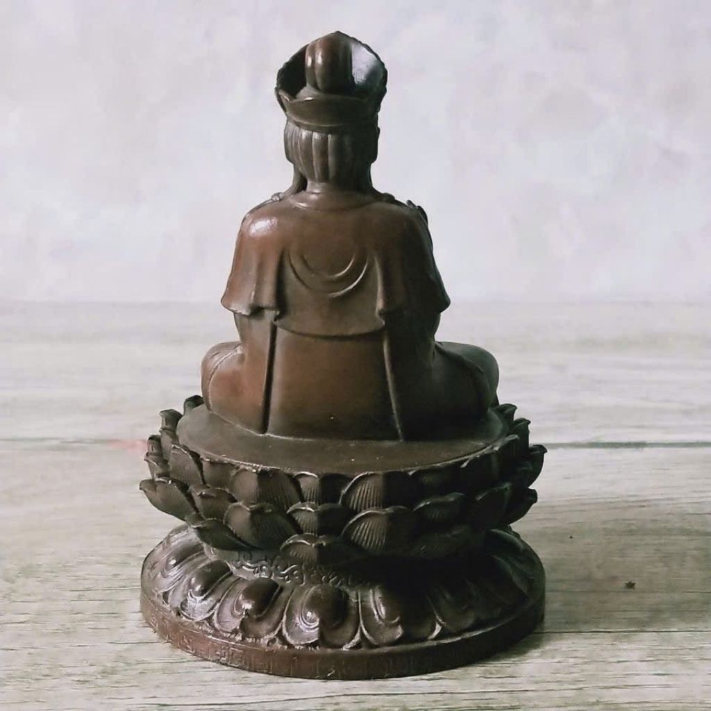  Tượng Phật Quan Âm Bồ Tát Ngồi Đài Sen Bằng Đồng BKMECN-9790 