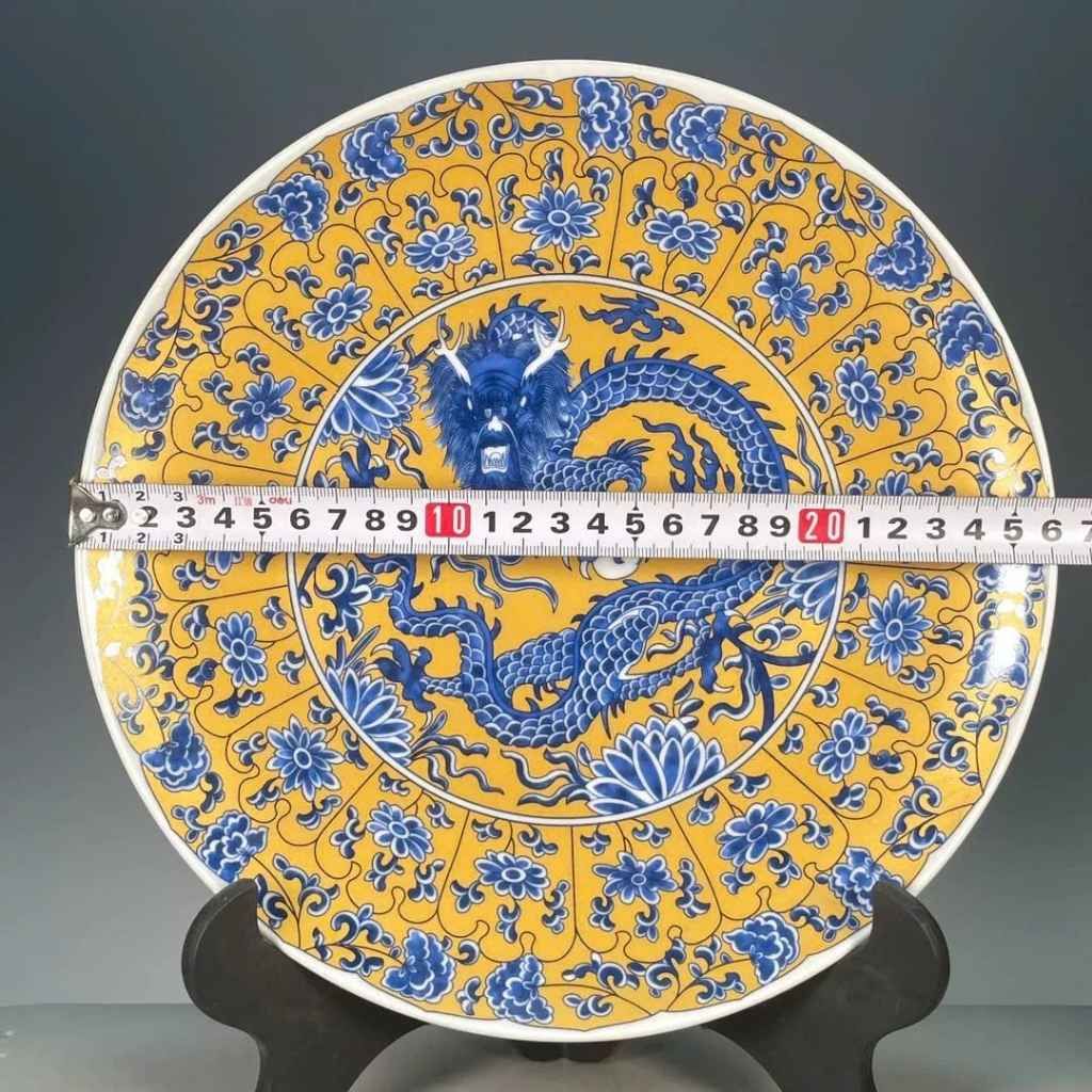 Đĩa Sưu Tầm Men Vàng Rồng Xanh Bát Tràng BKMECN-9799 