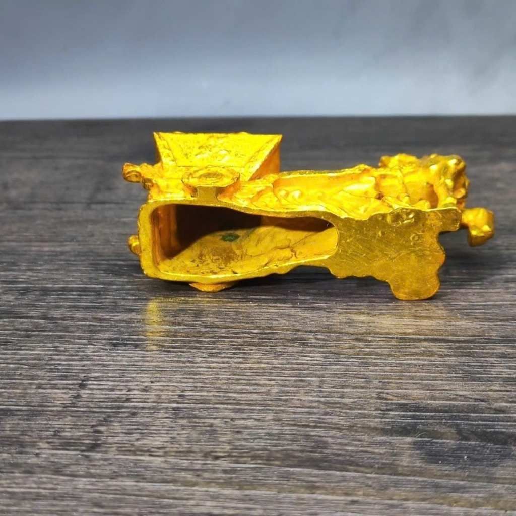  Tượng Ngựa Kéo Xe Tiền Đồng Mạ Vàng Phong Thủy BKMECN-9812 