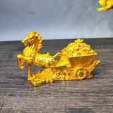  Tượng Ngựa Kéo Xe Tiền Đồng Mạ Vàng Phong Thủy BKMECN-9812 