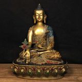  Tượng Dược Sư Phật Bằng Đồng Mạ Vàng Cao 22cm BKMECN-9813 