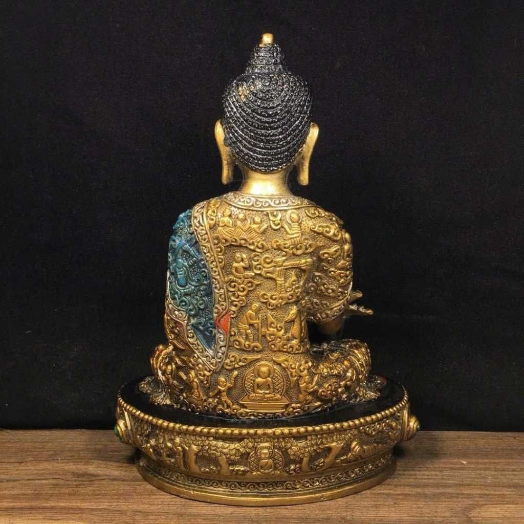  Tượng Dược Sư Phật Bằng Đồng Mạ Vàng Cao 22cm BKMECN-9813 