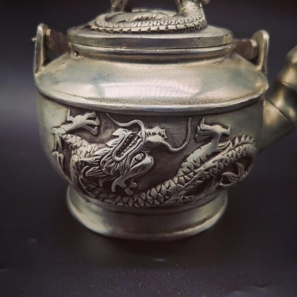  Ấm Rồng Bạc Xưa Sưu Tầm Cao Cấp BKMECN-9825 