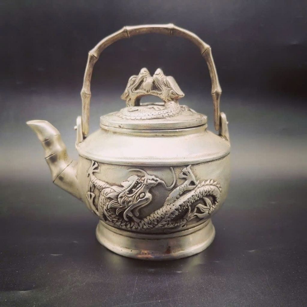  Ấm Rồng Bạc Xưa Sưu Tầm Cao Cấp BKMECN-9825 