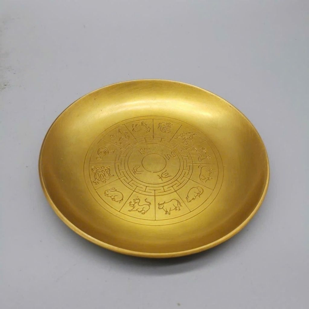  Đĩa Thưởng Đồng Mạ Vàng 12 Con Giáp Sưu Tầm BKMECN-9827 