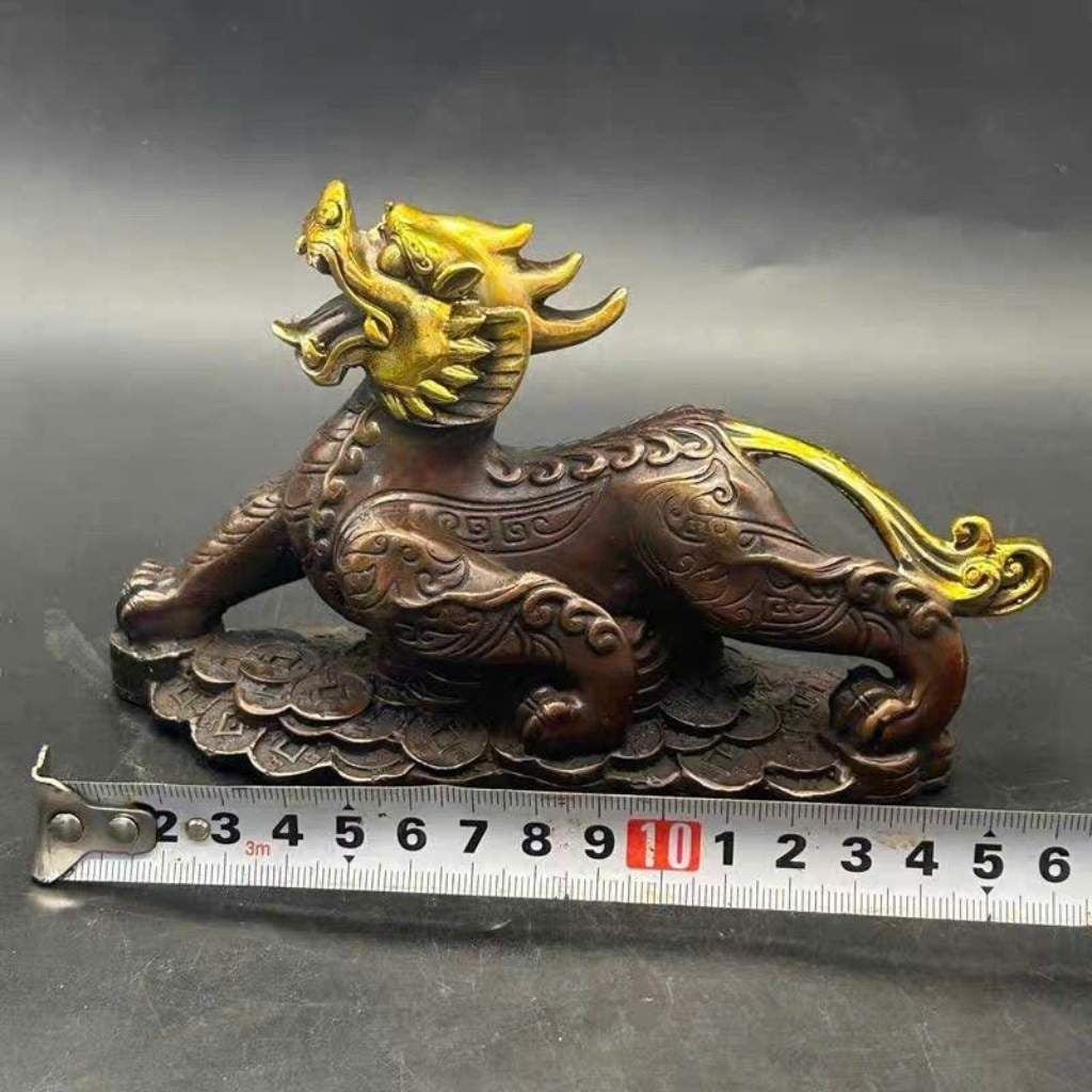  Tượng Nghê Đồng Mạ Vàng Chân Tiền Sưu Tầm BKMECN-9830 