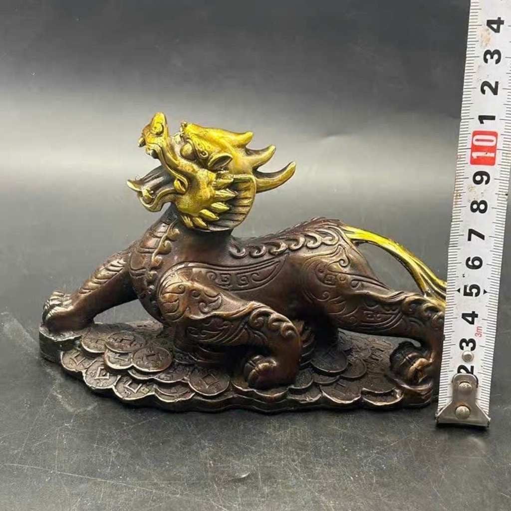  Tượng Nghê Đồng Mạ Vàng Chân Tiền Sưu Tầm BKMECN-9830 