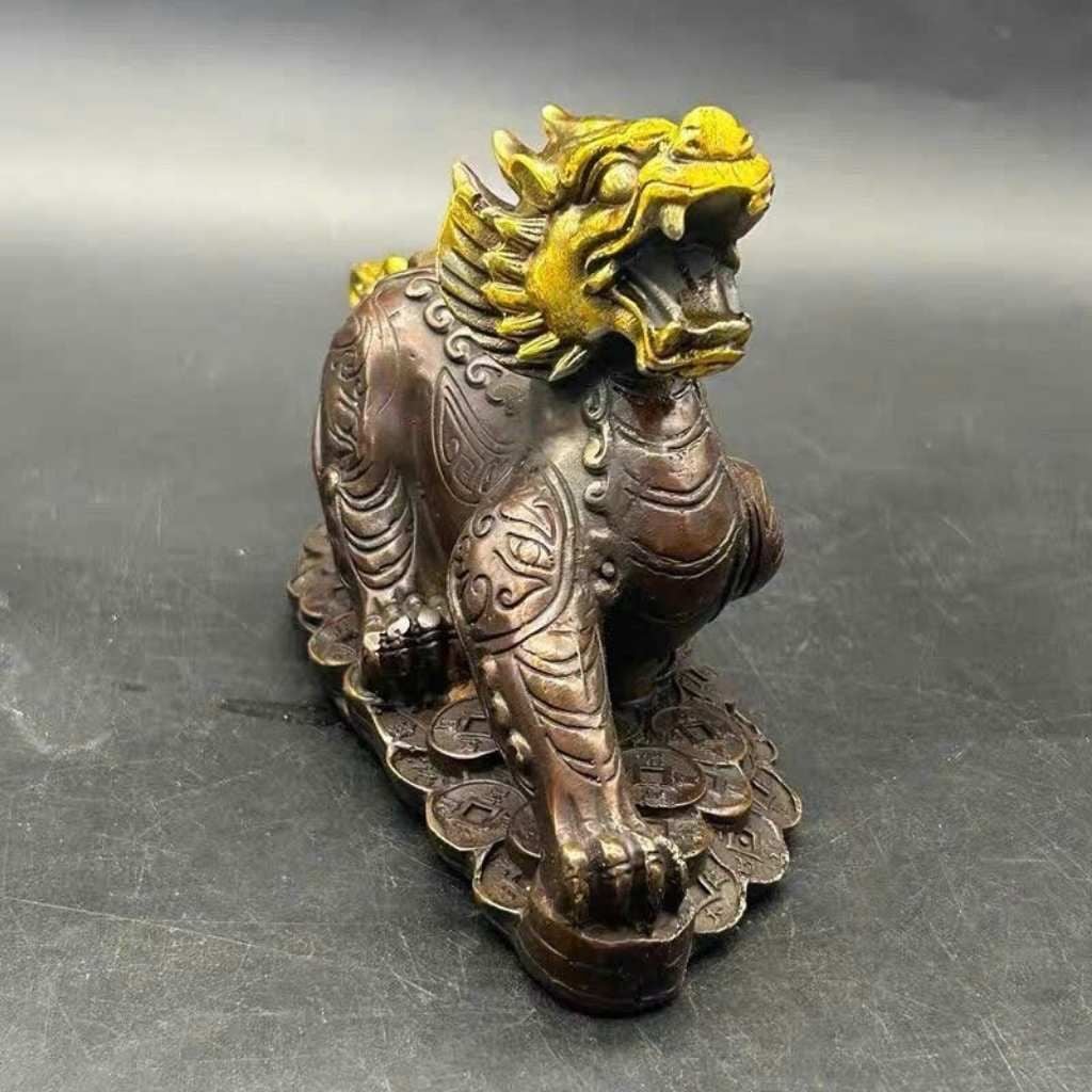  Tượng Nghê Đồng Mạ Vàng Chân Tiền Sưu Tầm BKMECN-9830 