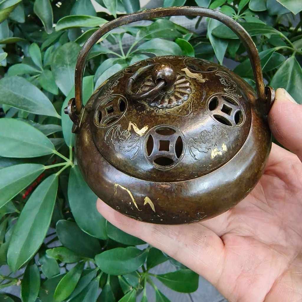  Lư Trầm Đồng Quai Vành Hình Tiền Cao Cấp BKMECN-9839 