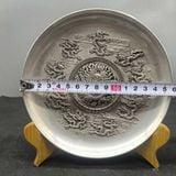  Đĩa Đồng Mạ Bạc Chạm Rồng 16cm BKMECN-9841 