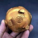  Lư Đồng Vàng Chạm Khắc Thủ Công Sưu Tầm BKMECN-9845 