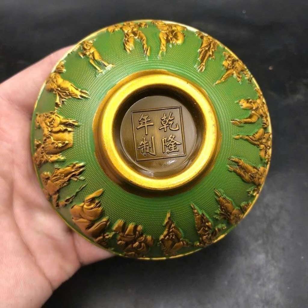  Bát Đồng Men Xanh Chạm Bát Tiên Sưu Tầm Cao Cấp BKMECN-9853 