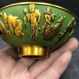  Bát Đồng Men Xanh Chạm Bát Tiên Sưu Tầm Cao Cấp BKMECN-9853 