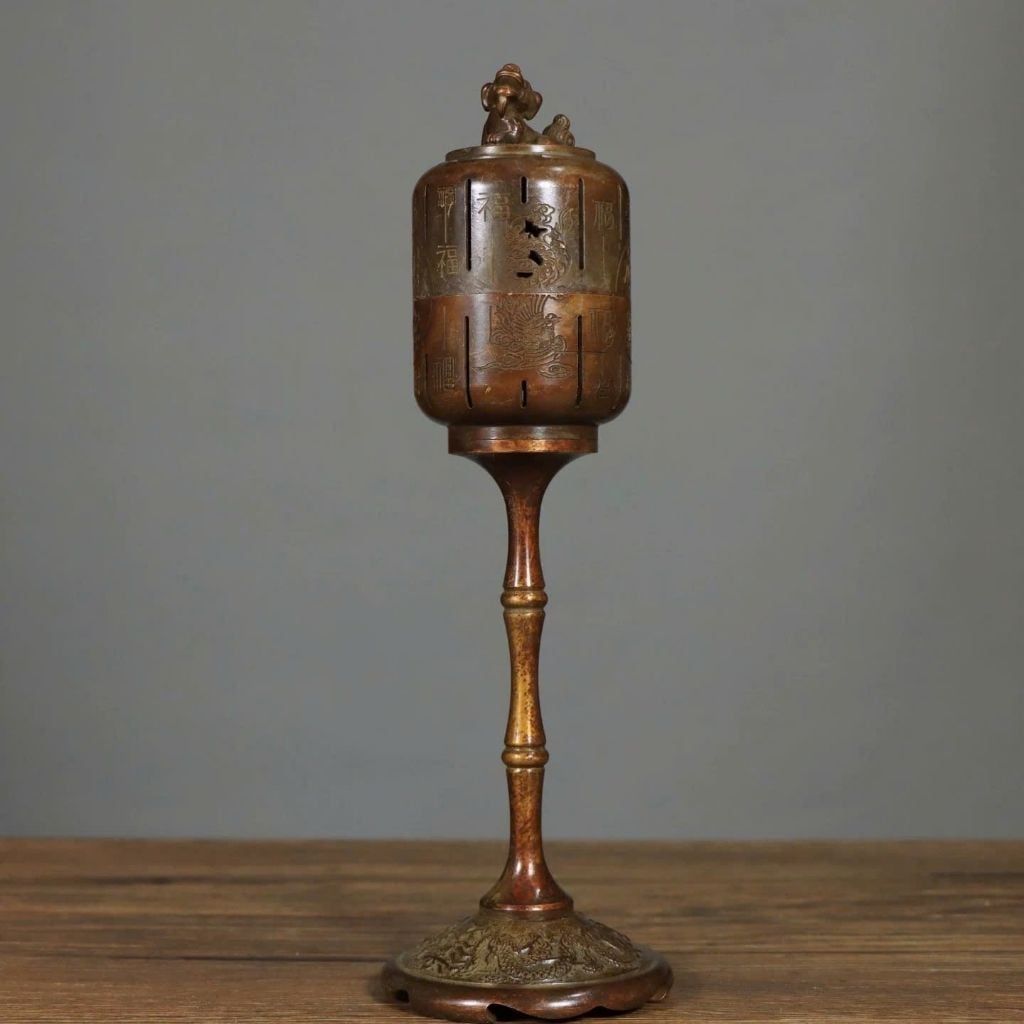  Xông Trầm Hương Đồng Chữ Phúc Lộc Sưu Tầm BKMECN-9856 